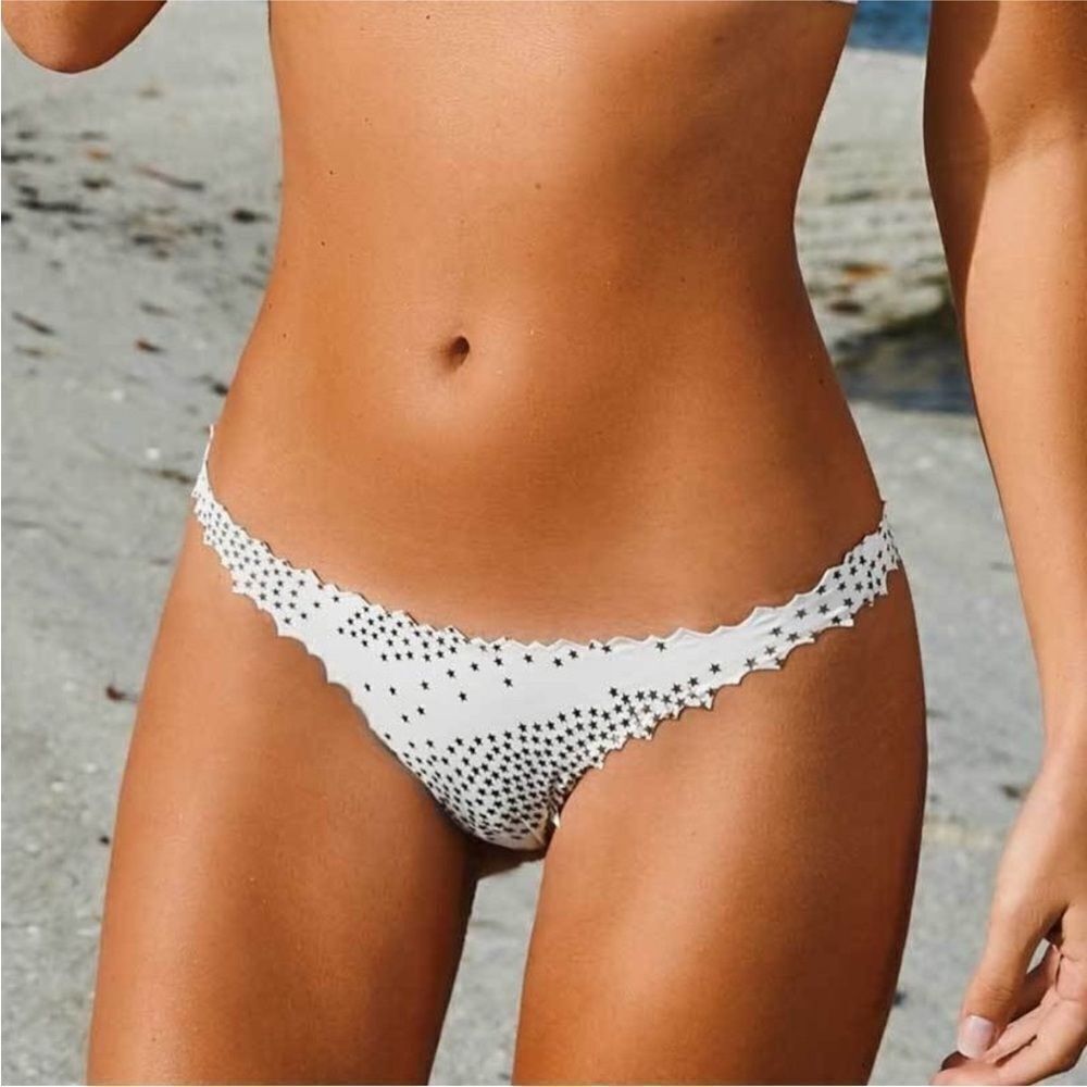 Pilyq Nwt City Of Stars Reversible Zig Zag Teeny Cut Bikini Bottom Size Large